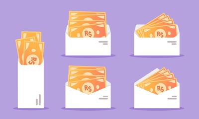 Brazilian Real Money in Envelope