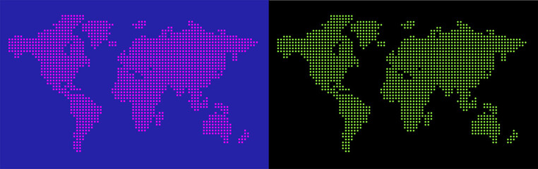Fototapeta premium Set of Vector Flat Maps of the World. Infographic. Map Data.