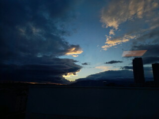 The beginning of a cloudy day in the office.