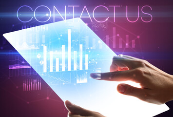 Hand holding futuristic, business concept