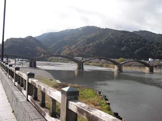 Tableaux ronds sur plexiglas Le pont Kintai 錦帯橋