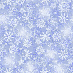 Christmas silvery seamless pattern with snowflakes on the gray background  Vector eps 10