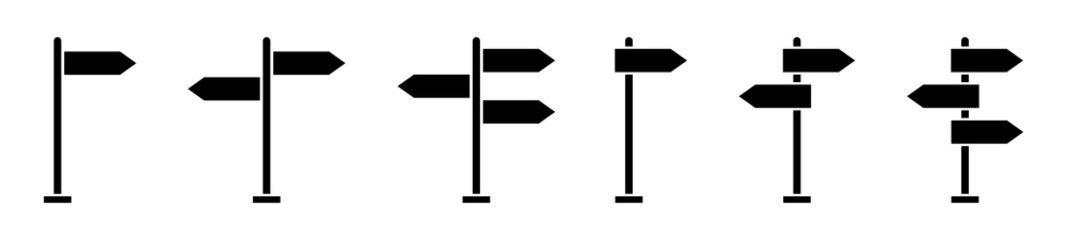 Signpost icon. Direction post icon. Road sign icon, vector illustration