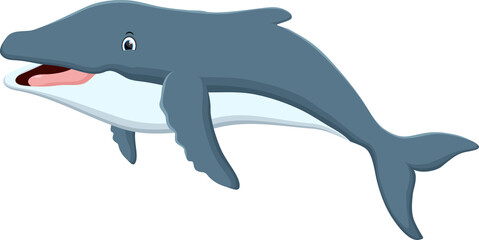 cute whale cartoon isolated on white background