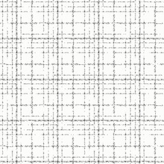 Abstract vector background with glitch grid distortion. Seamless noise texture monchrome backdrop. Brushstroke black and white weave plaid style fine broken lines. Irregular check repeat. For print