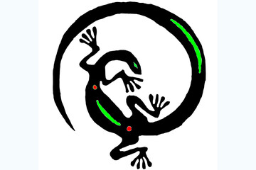 designs for graphic resources of lizards or lizards with ethnic motifs