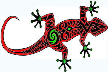 designs for graphic resources of lizards or lizards with ethnic motifs