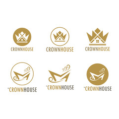  Crown logo designs vector illustration design