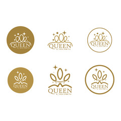  Crown logo designs vector illustration design