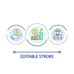 Higher wage for qualified medical professionals loop concept icon. Salary for healthcare practitioners abstract idea thin line illustration. Isolated outline drawing. Editable stroke. Arial font used