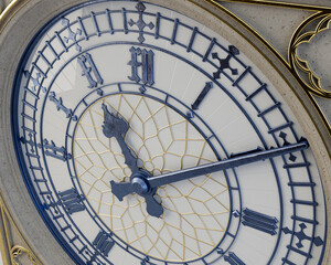 Naklejka premium Antique Iron and Glass Tower Clock