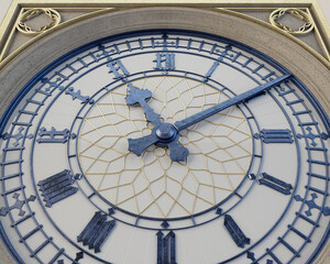 Fototapeta na wymiar Antique Iron and Glass Tower Clock