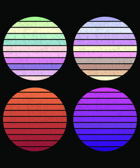 Retro vintage sunset, Colored vintage pictures, Vintage And Retro Sunset Collection Vector Template.