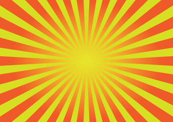 yellow and red sun burst pattern background vector graphics. art vector illustration.