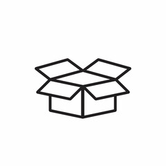 Open cardboard box icon vector in line style