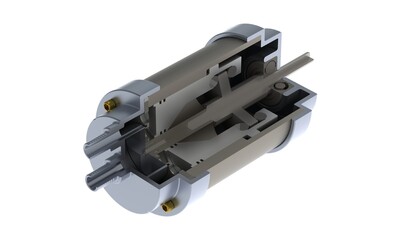 Car air conditioning compressor 3D rendering isolated on white background