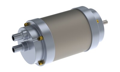 Car air conditioning compressor 3D rendering isolated on white background