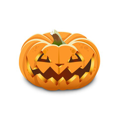 Evil pumpkin lantern for halloween isolated