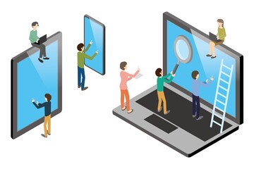 デバイス機器を操作する人