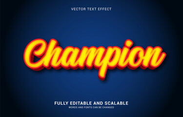 editable text effect, Champion style