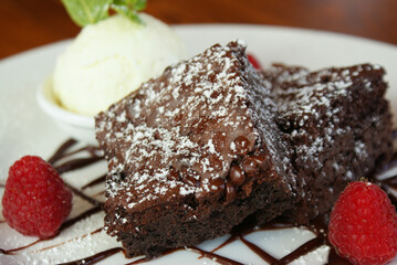 Chocolate Brownie with Ice Cream