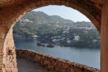 Fototapeta na wymiar Ischia - Scorcio dalla scalinata della Loggetta Panoramica al Castello Aragonese