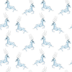 Christmas Gingerbread cookies  watercolor  hand drawn artistic vintage seamless pattern