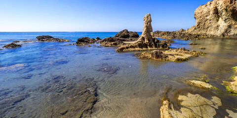 El Dedo Reef, Cabo de Gata-Níjar Natural Park, UNESCO Biosphere Reserve, Hot Desert Climate Region, Almería, Andalucía, Spain, Europe