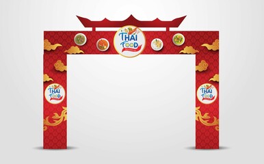 Thailand food festival entrance arch. vector illustration design