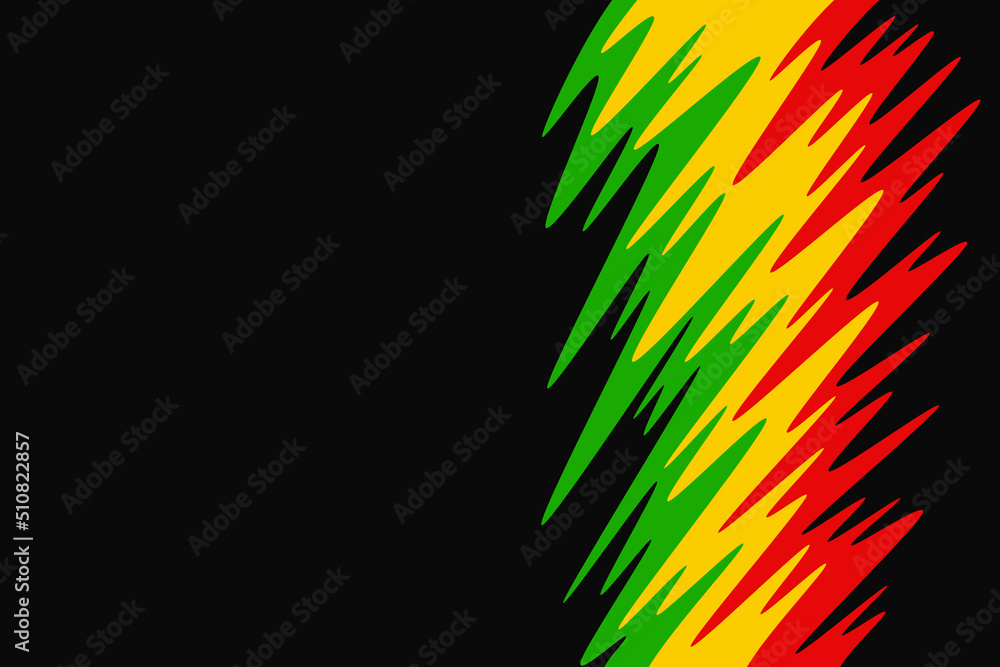 Poster abstract background with colorful wavy line pattern and with some copy space area and with jamaican 