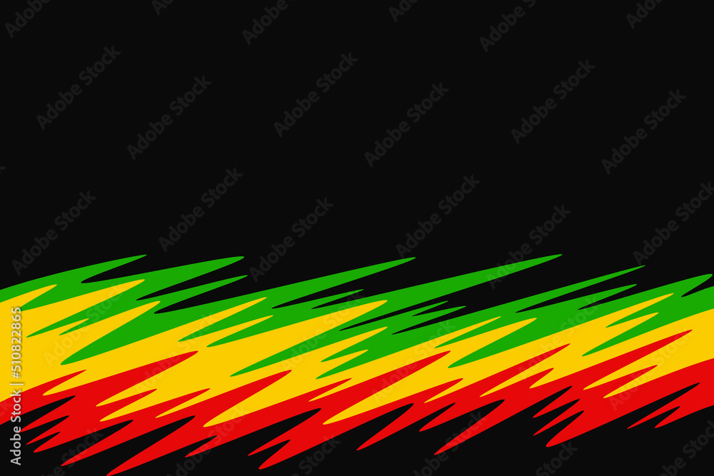 Poster abstract background with colorful wavy line pattern and with some copy space area and with jamaican 