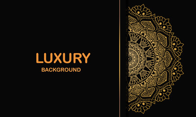 Luxury modern mandala with golden background