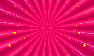 Comic cartoon radial pink background
