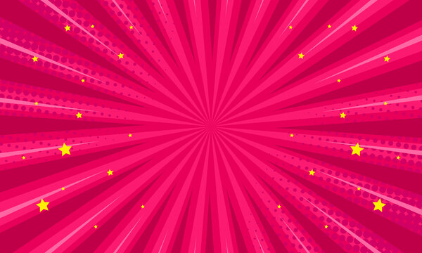 Comic cartoon radial pink background