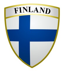 Obraz premium Coat of arms in the colors of Finland on a white background