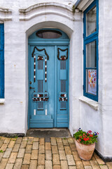 Fototapeta na wymiar Traditional door in Aabenraa in southern part of Denmark