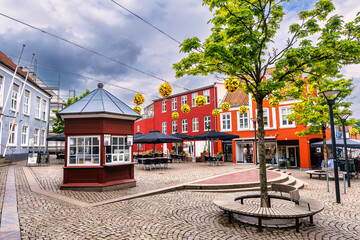 Small square Aabenraa in southern part of Denmark