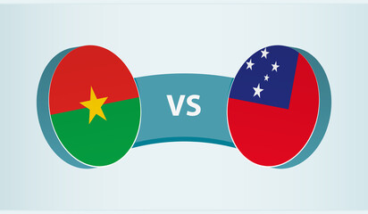 Burkina Faso versus Samoa, team sports competition concept.