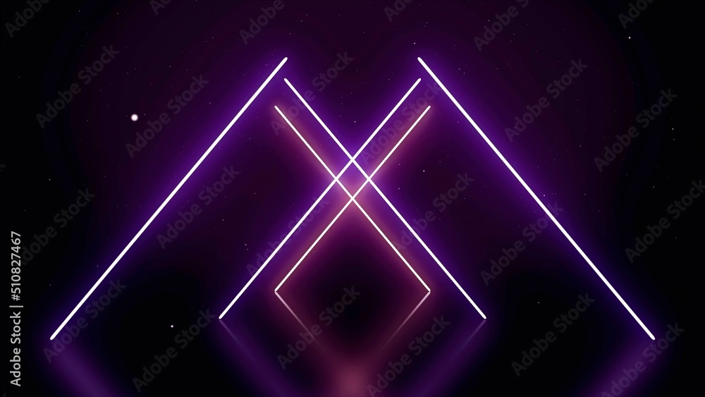 Poster laser cross with synchronous motion of lines. flare light effect.