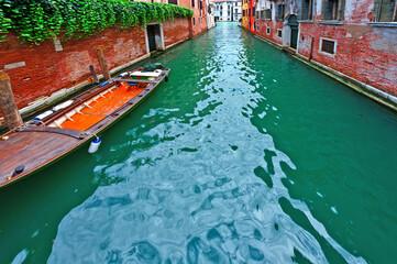 Brickwork of houses in Venice