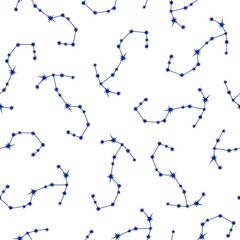 Zodiac Scorpio constellation seamless pattern simple vector illustration, astrology horoscope symbol for future events prediction, stars connected with lines