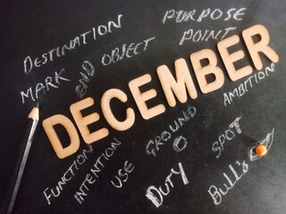 Month name chalkboard text background.