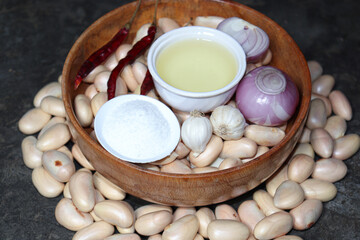 jackfruit seeds stock with spice on kitchen for cooking
