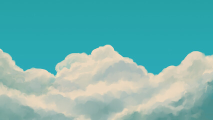Peaceful cloud in a sunny sky 2, Anime background, Illustration