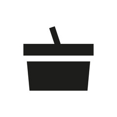Add to shopping basket solid icon. Retail glyph vector symbol.