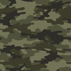 Fototapeta premium army camouflage. green vector print for clothes or print. seamless pattern