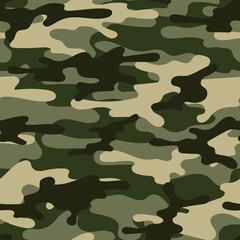 Fototapeta premium green army vector camouflage print, seamless pattern for clothing headband or print.