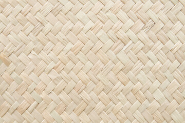 Reed weaving mat texture background with vintage style.