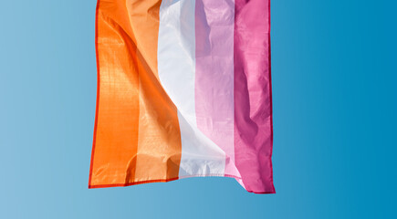 lesbian pride flag waving in the wind
