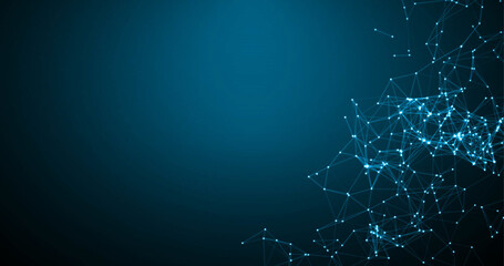 Abstract blue space screen, for presentations. Mockup.